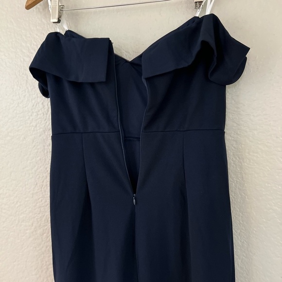NWOT Song of Love Navy Blue Off-the-Shoulder Maxi Dress - Picture 8 of 9